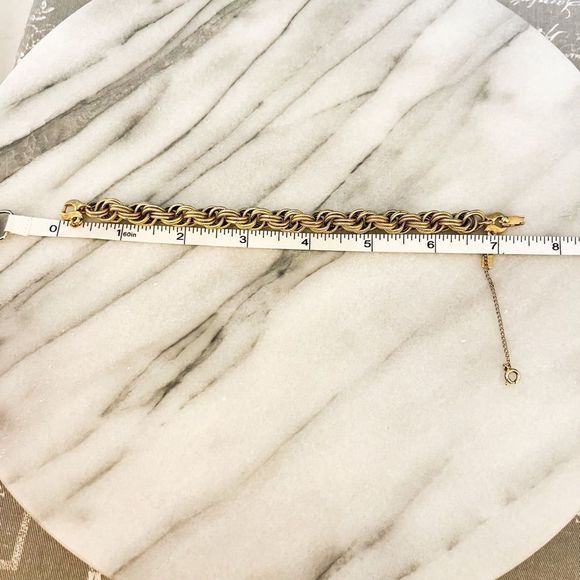 Vintage Monet Gold Bracelet Chunky Chain Statement Bling Retro Mod Holiday - Picture 2 of 3